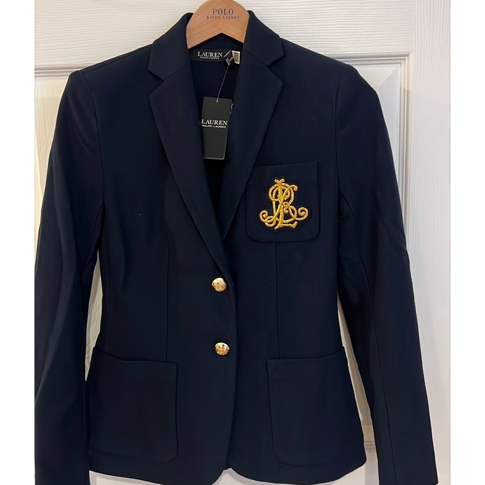 Lauren Ralph Lauren Bullion Jacquard Blazer Lauren Navy - Picture 6 of 9